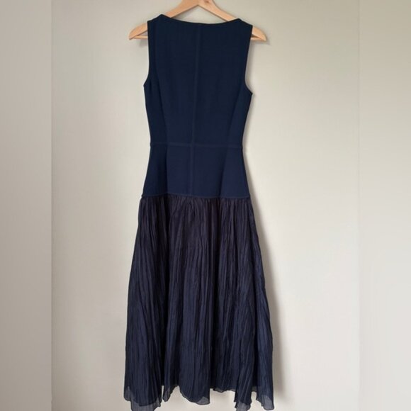 NEW Reformation Cyra Drop Waist Dress Midnight Navy Blue | US 2 UK 4 - Picture 14 of 15